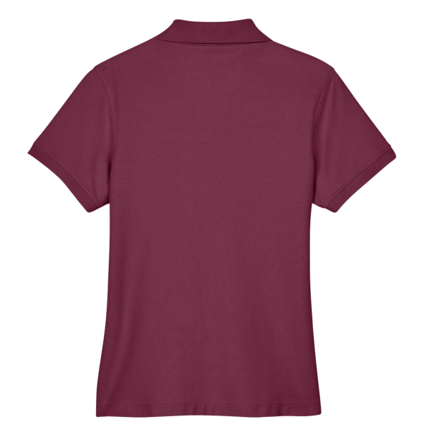 Devon & Jones Women's Pima Piqué Polo, Burgundy, Back view