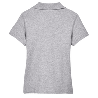 Devon & Jones Women's Pima Piqué Polo, Grey Heather, Back view