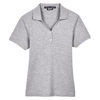 Devon & Jones Women's Pima Piqué Polo, Grey Heather, Front view