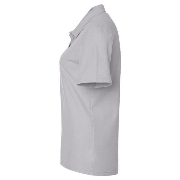 Devon & Jones Women's Pima Piqué Polo, Grey Heather, Left Sleeve view