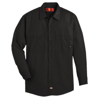 Dickies Men's Industrial Long Sleeve Work Shirt, Black, Front view