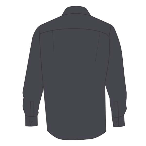 Dickies Men's Industrial Long Sleeve Work Shirt, Dark Charcoal, Back view