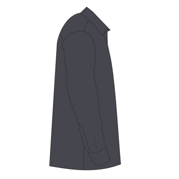 Dickies Men's Industrial Long Sleeve Work Shirt, Dark Charcoal, Right Sleeve view