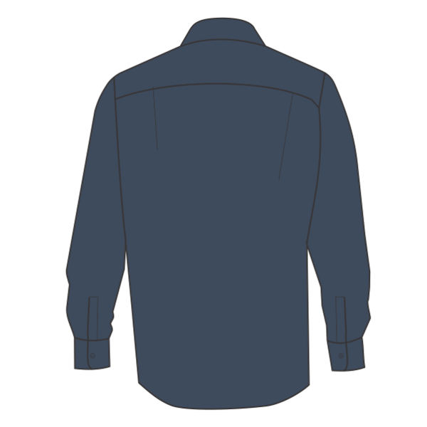 Dickies Men's Industrial Long Sleeve Work Shirt, Dark Navy, Back view
