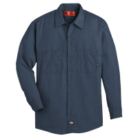 Dickies Men's Industrial Long Sleeve Work Shirt, Dark Navy, Front view