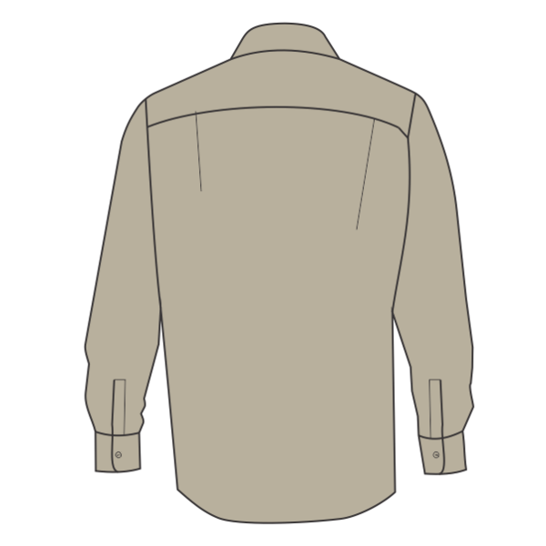 Dickies Men's Industrial Long Sleeve Work Shirt, Desert Sand, Back view