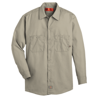 Dickies Men's Industrial Long Sleeve Work Shirt, Desert Sand, Front view