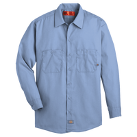Dickies Men's Industrial Long Sleeve Work Shirt, Light Blue, Front view