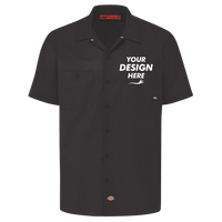 Dickies Men's Industrial Short Sleeve Work Shirt, Black, Front view, Mockup