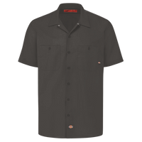 Dickies Men's Industrial Short Sleeve Work Shirt, Dark Charcoal, Front view