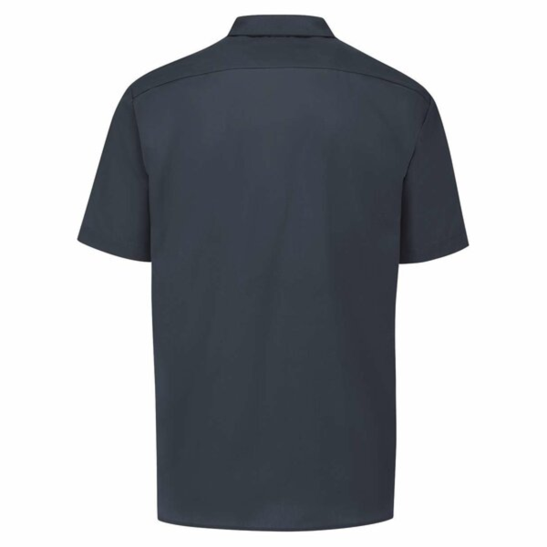 Dickies Men's Industrial Short Sleeve Work Shirt, Dark Navy, Back view