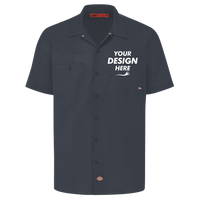 Dickies Men's Industrial Short Sleeve Work Shirt, Dark Navy, Front view, Mockup
