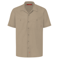 Dickies Men's Industrial Short Sleeve Work Shirt, Desert Sand, Front view