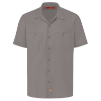 Dickies Men's Industrial Short Sleeve Work Shirt, Graphite Grey, Front view