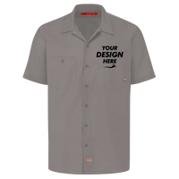 Dickies Men's Industrial Short Sleeve Work Shirt, Graphite Grey, Front view, Mockup