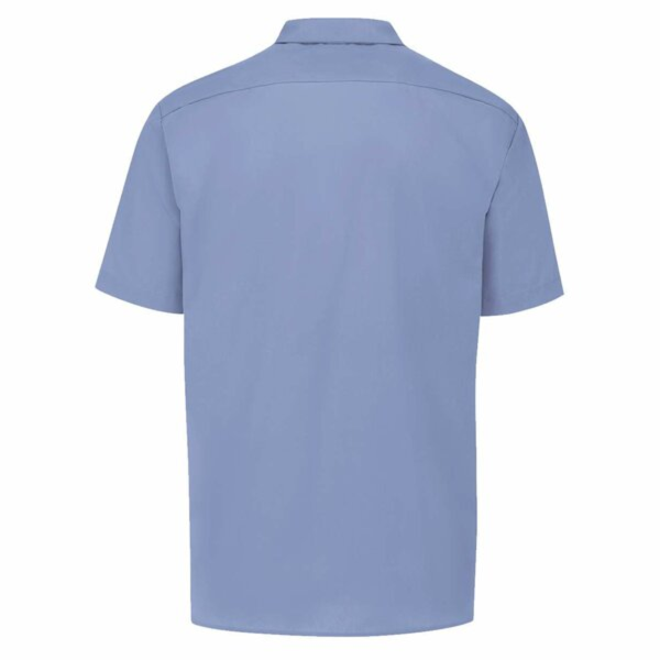 Dickies Men's Industrial Short Sleeve Work Shirt, Light Blue, Back view