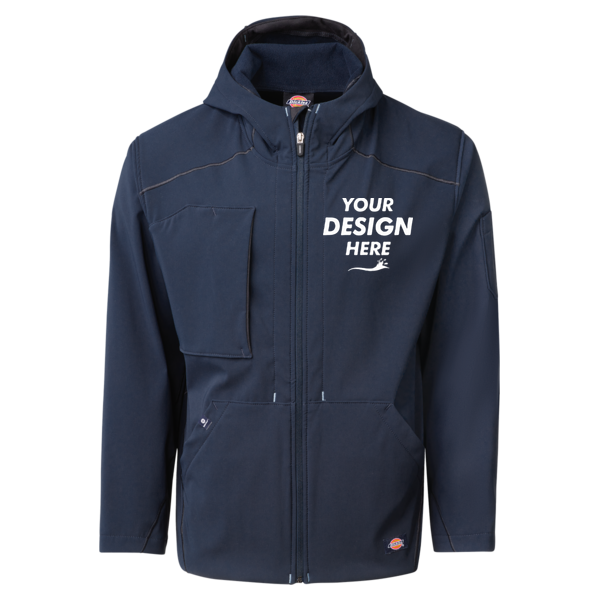 Dickies Men's Protect Hooded Jacket, Dark Navy, Front view, Mockup