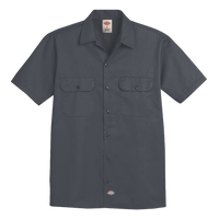 Dickies Men's Short Sleeve Work Shirt, Charcoal, Front view