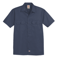 Dickies Men's Short Sleeve Work Shirt, Dark Navy, Front view