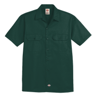 Dickies Men's Short Sleeve Work Shirt, Hunter Green, Front view