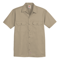 Dickies Men's Short Sleeve Work Shirt, Khaki, Front view