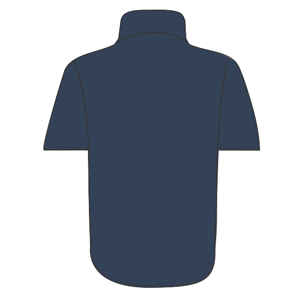 Dickies Men's Short Sleeve Work Shirt, Navy, Back view
