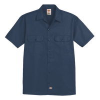 Dickies Men's Short Sleeve Work Shirt, Navy, Front view