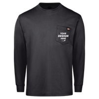 Dickies Men's Traditional Heavyweight Long Sleeve T-Shirt, Black, Front view, Mockup