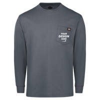 Dickies Men's Traditional Heavyweight Long Sleeve T-Shirt, Charcoal, Front view, Mockup