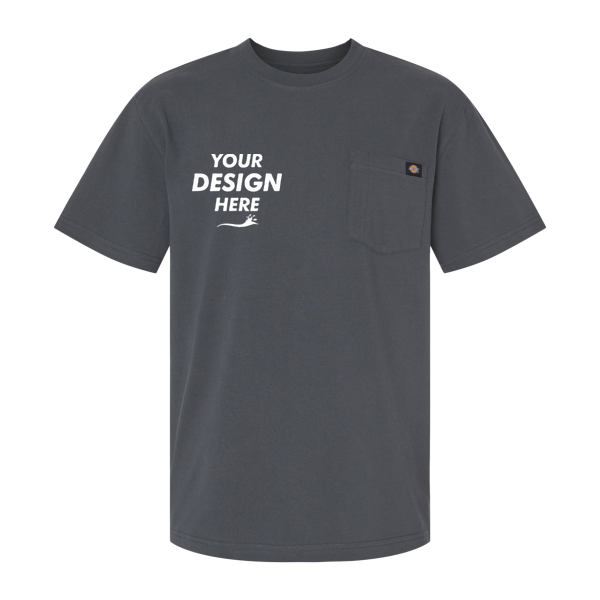 Dickies Men's Traditional Heavyweight T-Shirt, Charcoal, Front view, Mockup