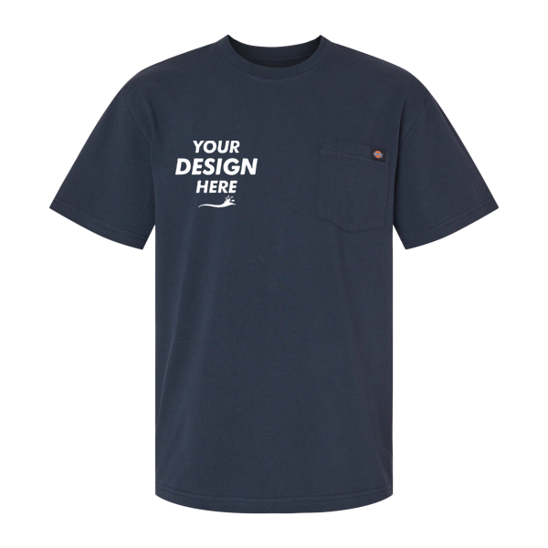 Dickies Men's Traditional Heavyweight T-Shirt, Dark Navy, Front view, Mockup