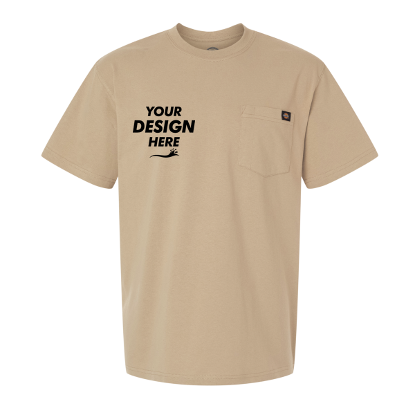 Dickies Men's Traditional Heavyweight T-Shirt, Desert Sand, Front view, Mockup