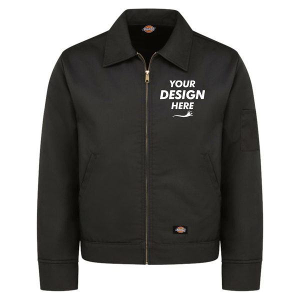 Dickies Unisex Insulated Industrial Eisenhower Jacket, Black, Front view, Mockup