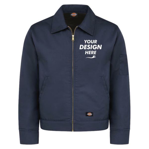 Dickies Unisex Insulated Industrial Eisenhower Jacket, Dark Navy, Front view, Mockup