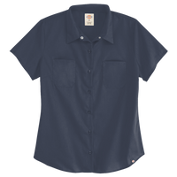 Dickies Women's Industrial Short Sleeve Work Shirt, Dark Navy, Front view