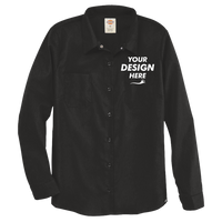 Dickies Women's Long Sleeve Industrial Work Shirt, Black, Front view, Mockup
