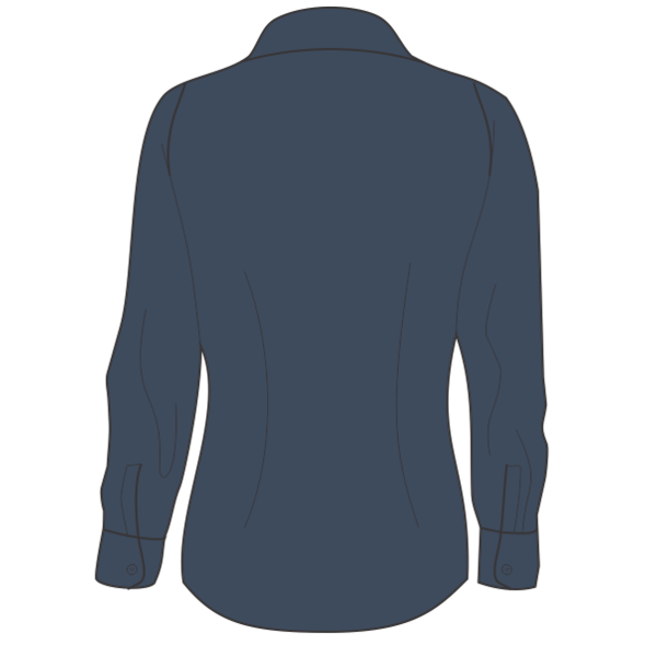 Dickies Women's Long Sleeve Industrial Work Shirt, Dark Navy, Back view