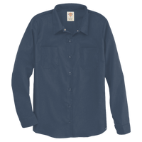 Dickies Women's Long Sleeve Industrial Work Shirt, Dark Navy, Front view