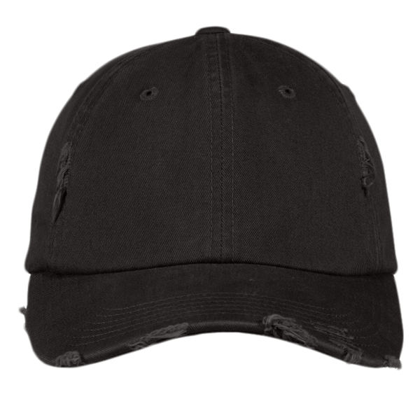 District Distressed Cap, Black, Front view