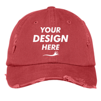 District Distressed Cap, Dashing Red, Front view, Mockup