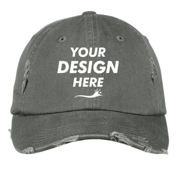 District Distressed Cap, Light Olive, Front view, Mockup