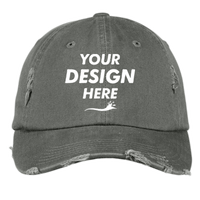 District Distressed Cap, Light Olive, Front view, Mockup