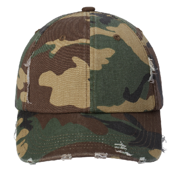 District Distressed Cap, Military Camo, Front view