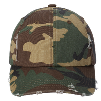 District Distressed Cap, Military Camo, Front view