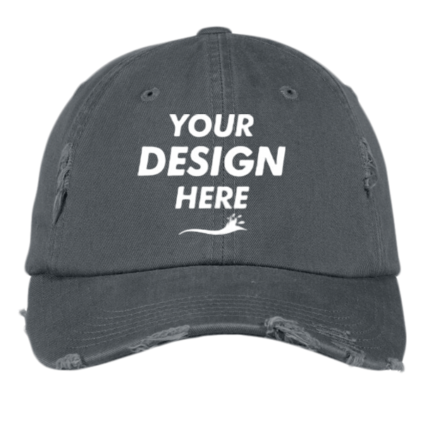 District Distressed Cap, Nickel, Front view, Mockup