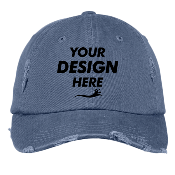 District Distressed Cap, Scotland Blue, Front view, Mockup
