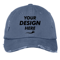 District Distressed Cap, Scotland Blue, Front view, Mockup
