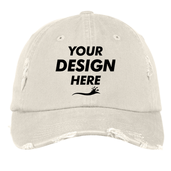 District Distressed Cap, Stone, Front view, Mockup