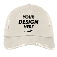 District Distressed Cap, Stone, Front view, Mockup