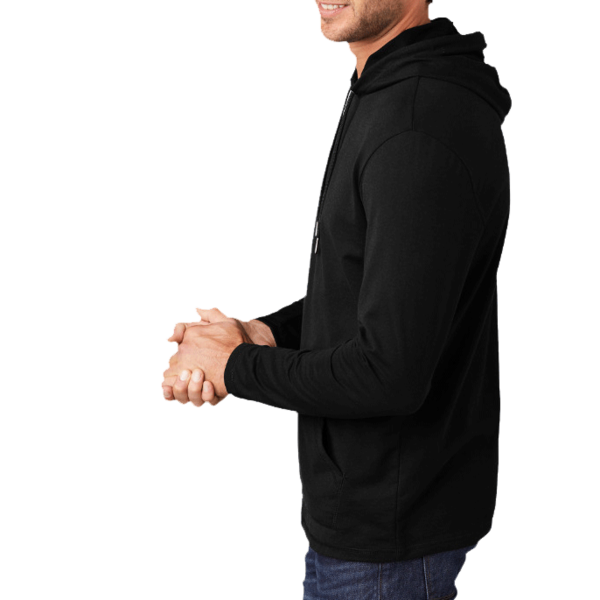 District Featherweight French Terry Hoodie, Black, Left Sleeve view